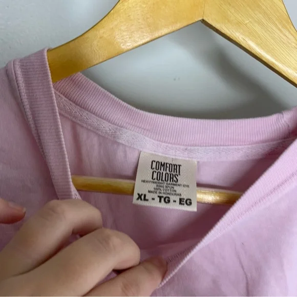 Comfort Colors Embroidered On The Rocks Pink Graphic T-Shirt XL - Picture 3 of 4